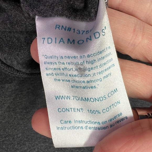 |•7 DIAMONDS•| Grey Polo Shirt Black Trim Size Large - Picture 9 of 12